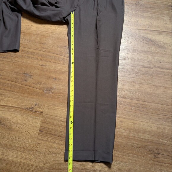 VTG Polo Ralph Lauren Virgin Wool Pants Mens 36x30 Made in Italy Pleated Cuffed - Picture 9 of 12